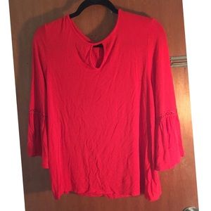 Red Quarter Sleeve Blouse